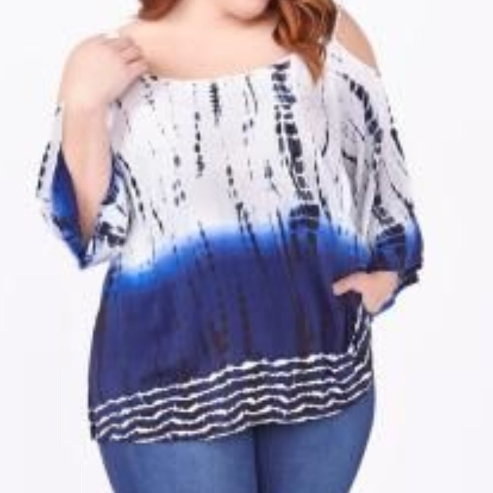 Dc  Jeans  Tie Dye Cold Shoulder Blouse